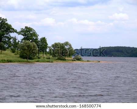 Nature of Lithuania. Kaunas artificial sea - Nemunas river weir.