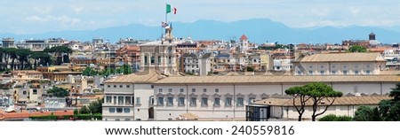 ROME, ITALY - MAY 29: Rome aerial view from Vittorio Emanuele monument on May 29, 2014, Rome, Italy.