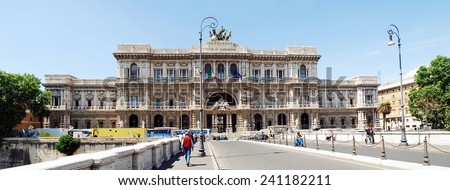 ROME, ITALY - MAY 30: Rome city Palace of Justice architecture view on May 30, 2014, Rome, Italy.