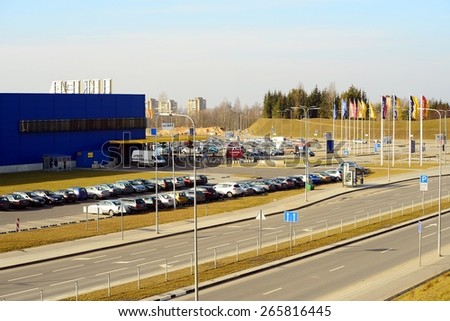 VILNIUS, LITHUANIA - MARCH 8: IKEA Vilnius Store on March 8, 2015, Vilnius, Lithuania.  Founded in Sweden in 1943, Ikea now is the world\'s largest furniture retailer.