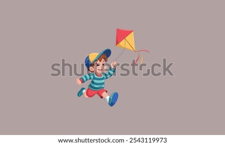 Similar – Image, Stock Photo Boy with striped kite on the beach in ICM technique.