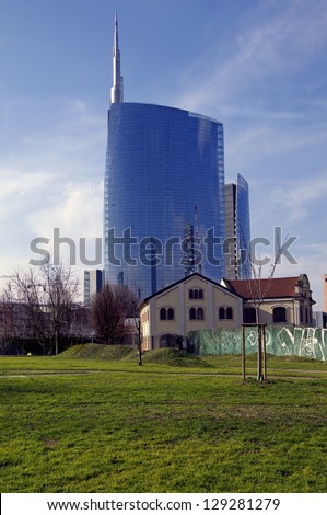 MILAN, ITALY - FEBRUARY 7: Porta Nuova in Milan on February 7, 2013,This complex of eco-friendly buildings created by architect CÃ?Â¨sar Pelli