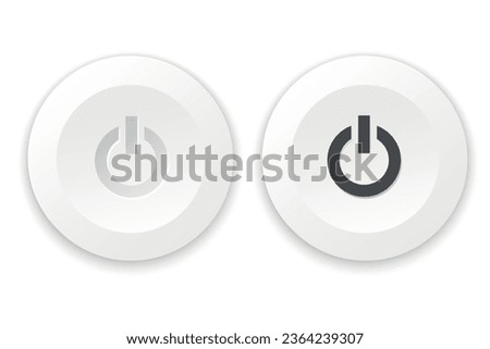 Power button.  Realistic  power button push. Shut down symbol. On off icon for mobile app, website, UI UX. Stock illustration