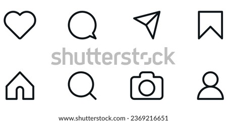 Social media icons. Social media icons, instagram Like, comment, share and save icons. Social media flat icon. Vector illustration