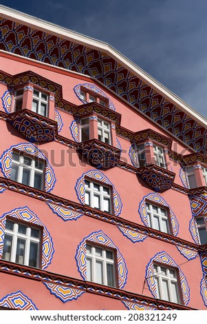 Building in Art Nouveau style under the influence of the Viennese Secession in Ljubljana, Slovenia
