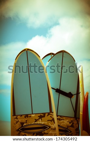 VIntage Hawaii Image Of Retro Styled Surf Boards