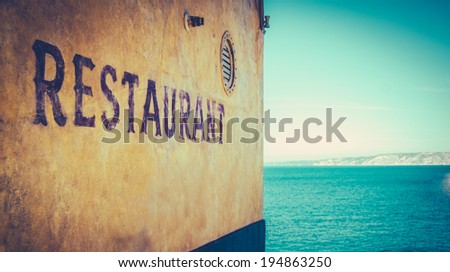 Retro Photo Of Rustic Restaurant By The Sea In Marseille, South Of France