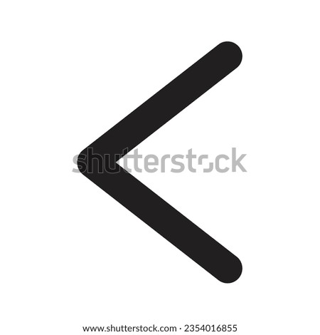 Left angle direction way vector symbol sign on white background for building, mall or airport sign. A simple flat vector design.