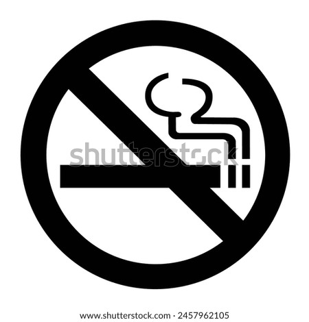Smoking prohibited no smoking vector symbol sign on white background for building, mall hotel hospital or airport sign. A simple flat vector design.