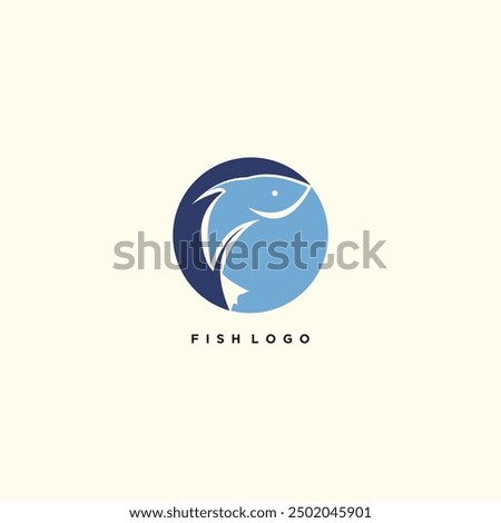 Fish logo design simple concept 