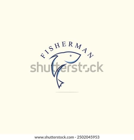 Fish logo design simple concept 