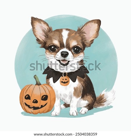 Cute chihuahua. Halloween themed dog illustration.