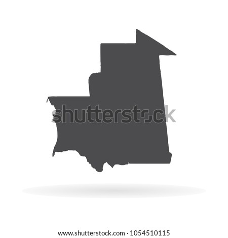 Vector map Mauritania. Isolated vector Illustration. Black on White background. EPS 10 Illustration.