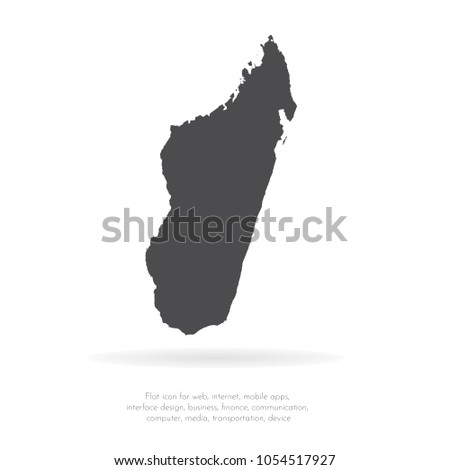 Vector map Madagascar. Isolated vector Illustration. Black on White background. EPS 10 Illustration.