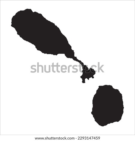 High detailed vector map. Saint Kitts and Nevis. New Map 2023.