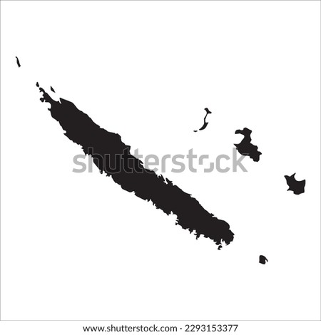 High detailed vector map. New Caledonia. New Map 2023.