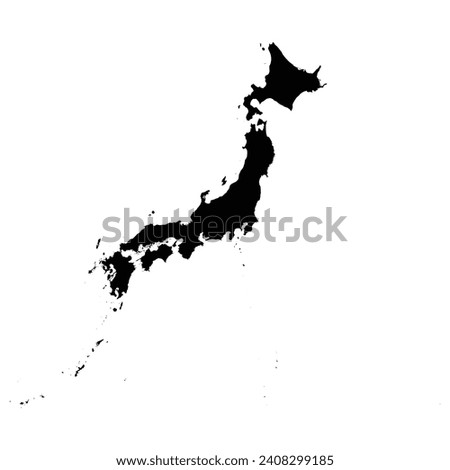 High detailed vector map. Japan. New 2024.