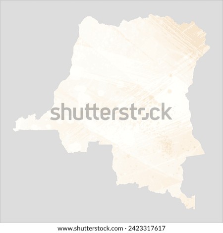 High detailed vector map. Republic of the Congo. Watercolor style. Banana color. Pastel yellow color.
