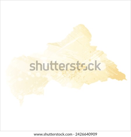 High detailed vector map. Central African Republic. Watercolor style. Banana color. Pastel yellow. Delicate yellow.