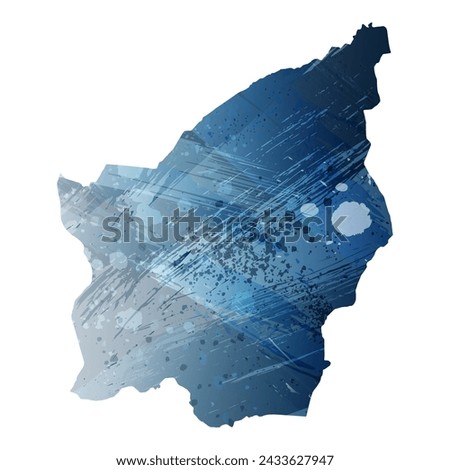 High detailed vector map. San Marino. Watercolor style. Deep blue color. Berlin azure.