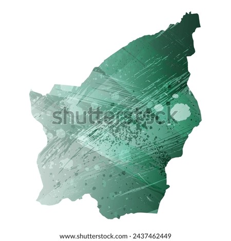 High detailed vector map. San Marino. Watercolor style. Turquoise green color.