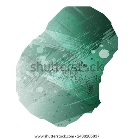 High detailed vector map. Nauru. Watercolor style. Turquoise green color.