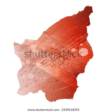 High detailed vector map. San Marino. Watercolor style. Bismarck-furioso. Red color.
