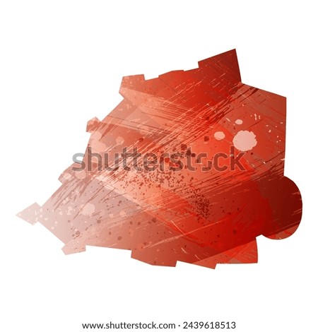 High detailed vector map. Vatican City. Watercolor style. Bismarck-furioso. Red color.
