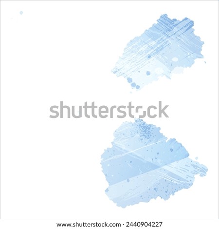High detailed vector map. Saint Helena, Ascension and Tristan da Cunha. Watercolor style. Pale cornflower. Blue color.