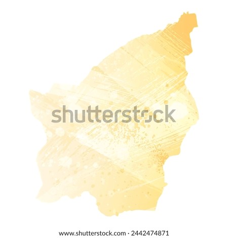 High detailed vector map. San Marino. Watercolor style. Pale yellow color.