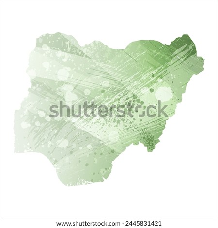 High detailed vector map. Nigeria.