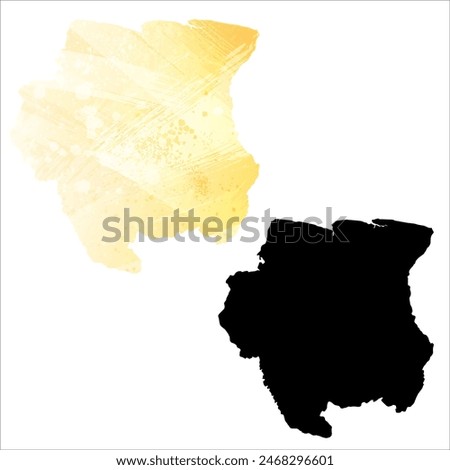 High detailed vector map. Suriname.