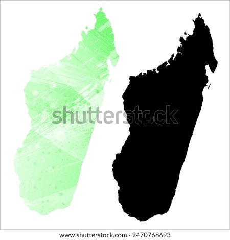 High detailed vector map. Madagascar.