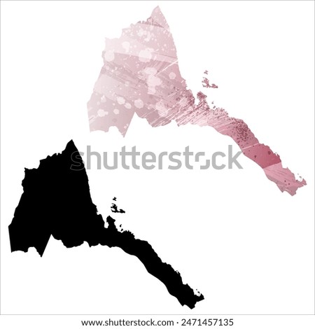 High detailed vector map. Eritrea.