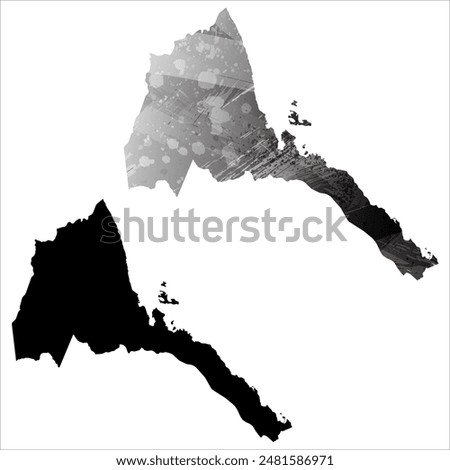 High detailed vector map. Eritrea.