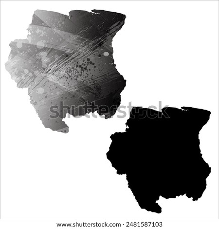 High detailed vector map. Suriname.