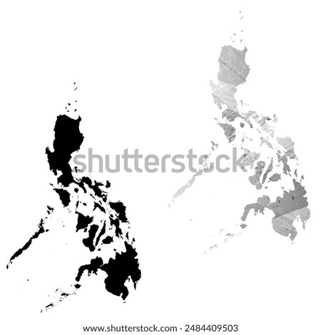 High detailed vector map. Philippines.