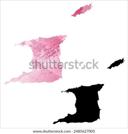 High detailed vector map. Trinidad and Tobago.