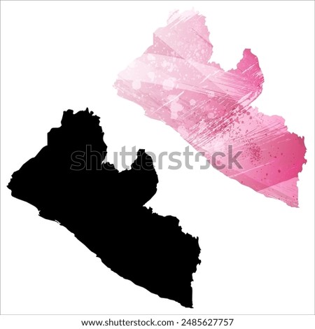 High detailed vector map. Liberia.