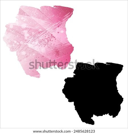 High detailed vector map. Suriname.