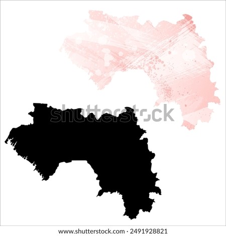 High detailed vector map. Guinea.