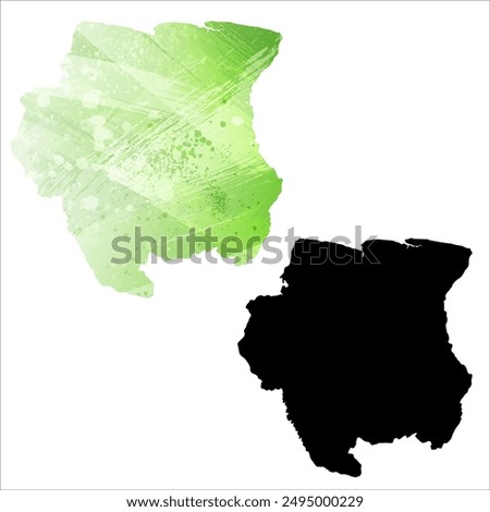 High detailed vector map. Suriname.