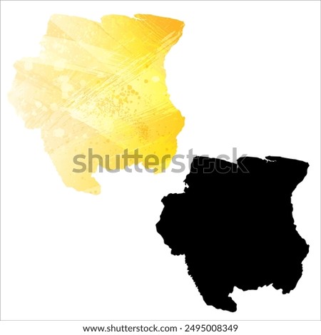 High detailed vector map. Suriname.