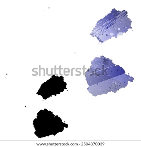 High detailed vector map. Saint Helena, Ascension and Tristan da Cunha.