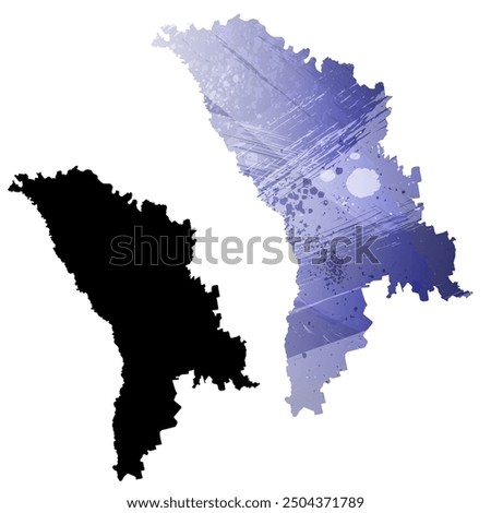 High detailed vector map. Moldova.