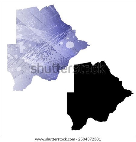 High detailed vector map. Botswana.