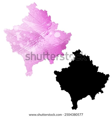 High detailed vector map. Kosovo.