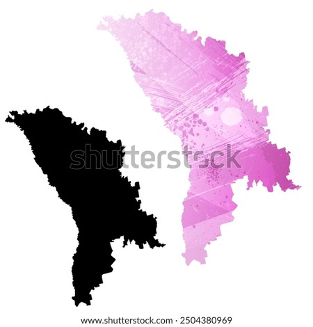 High detailed vector map. Moldova.