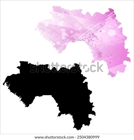 High detailed vector map. Guinea.