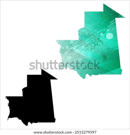 High detailed vector map. Mauritania.